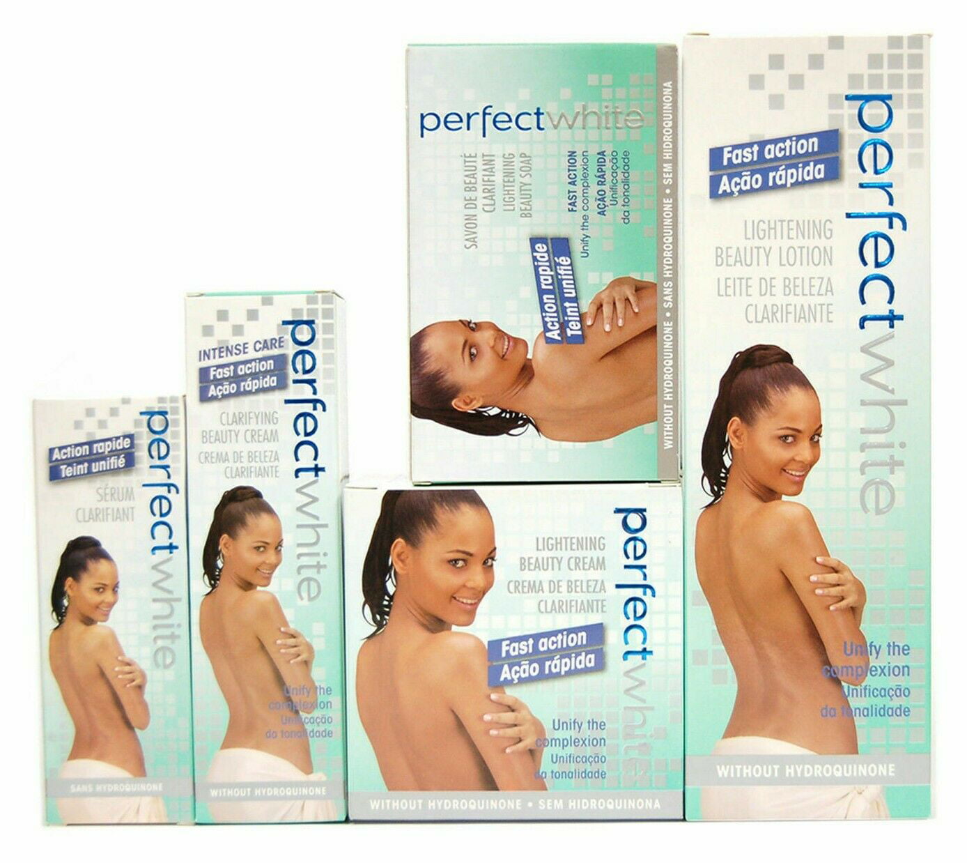 Perfect White Beauty Set (Lotion, Cream, Soap, Creme Jar, Serum)