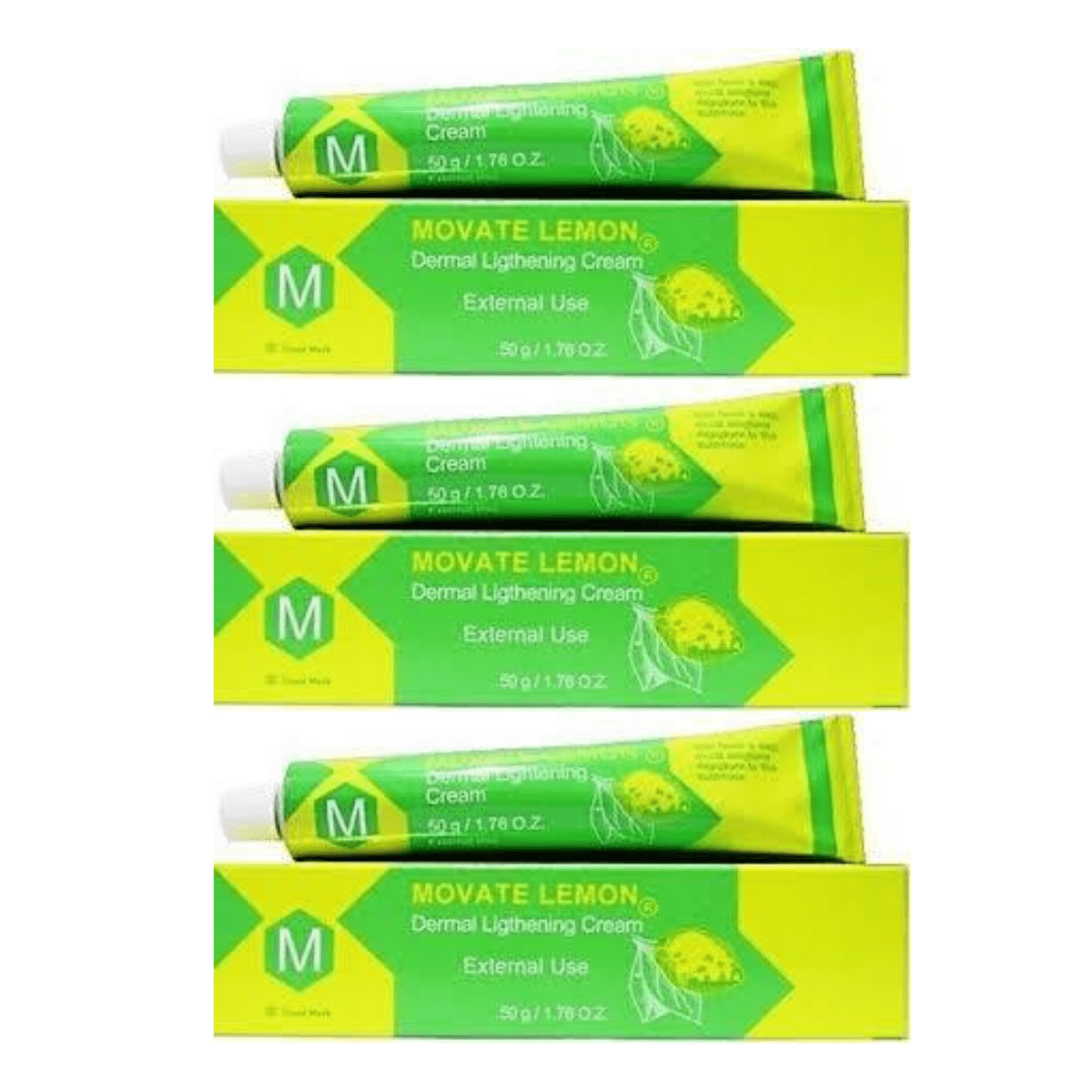 Movate Lemon Dermal Lightening Cream 50g Tube (3 Pack)