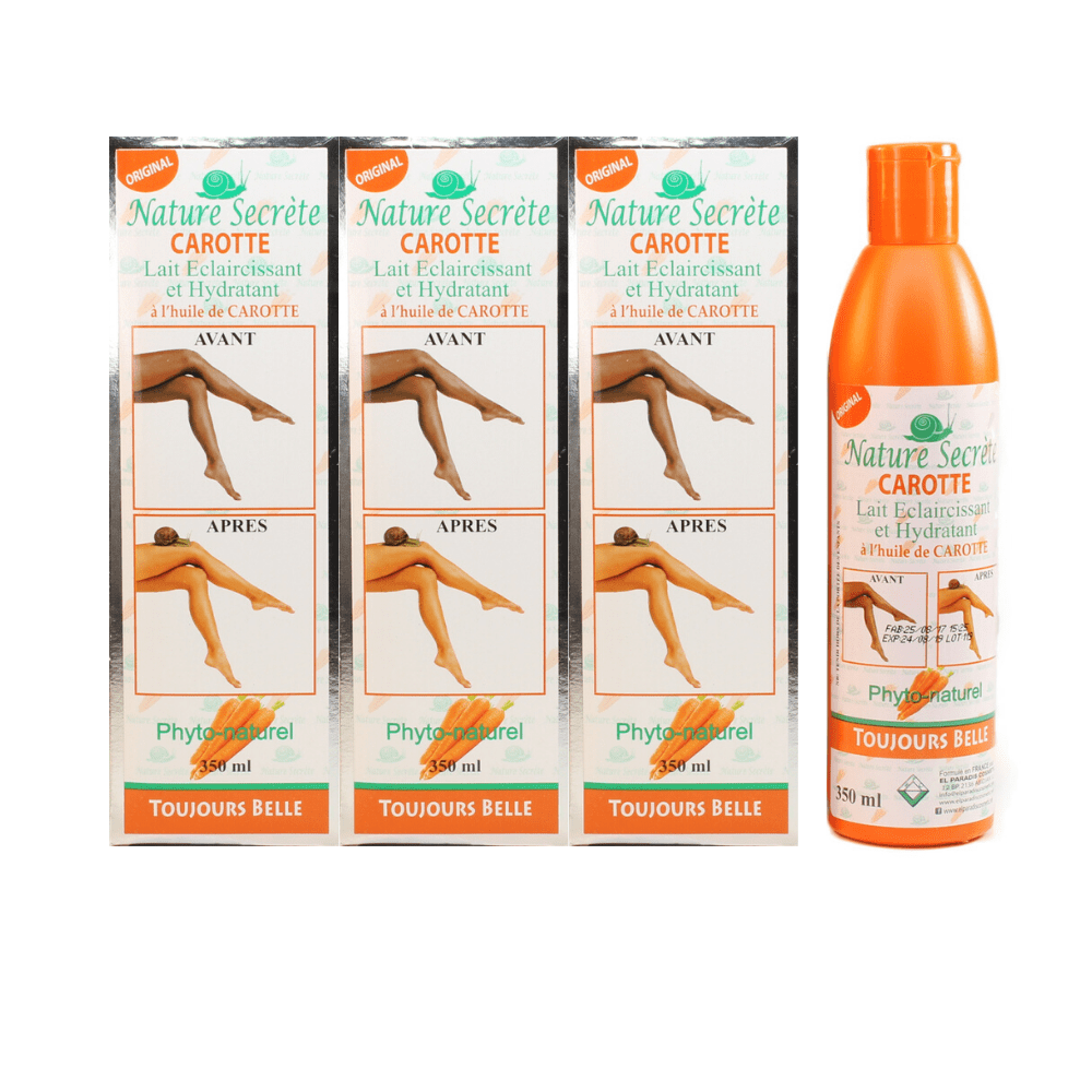 NATURE SECRET CAROTTE LIGHTENING MOISTURIZING BODY LOTION 350ml (Pack of 3)