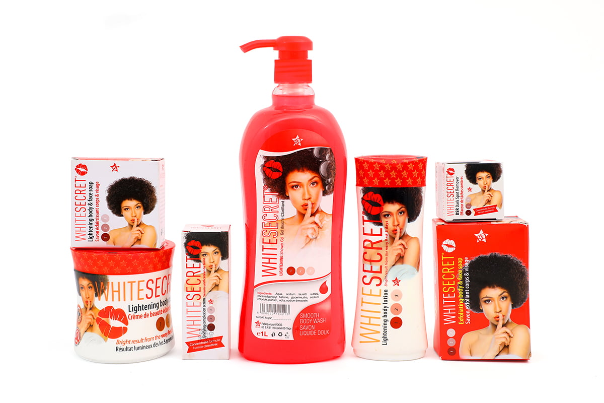 WHITE SECRET SET (LOTION 500ml + SHOWER GEL + SERUM + CREAM + BSC + EXF SOAP(RED) + SOAP (WHITE))