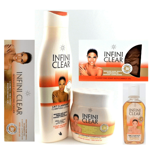 INFINI CLEAR INTENSIVE SET (CLARIFYING CREAM JAR, LOTION, SOAP, OIL, CREME TUBE)