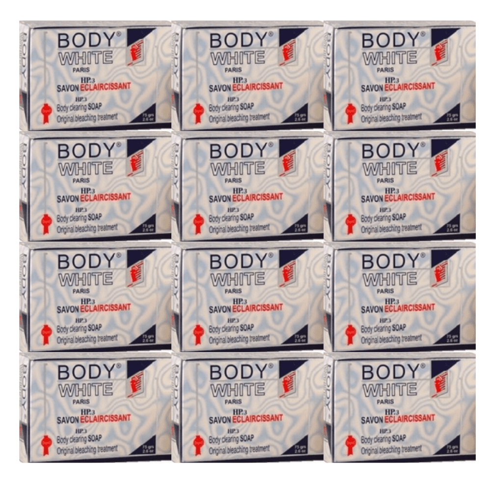 Body White PARIS Soap 75g Savon Bar (Pack of 12)