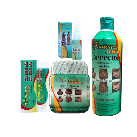 Toujours Jeune Set (Cream jar 300g + Corrector Lotion 450ml + Oil + Cream tube 1oz)
