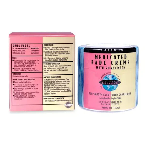 Clear Essence Platinum Medicated Fade Creme with Sunscreen 4 oz