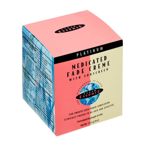 Clear Essence Platinum Medicated Fade Creme with Sunscreen 4 oz