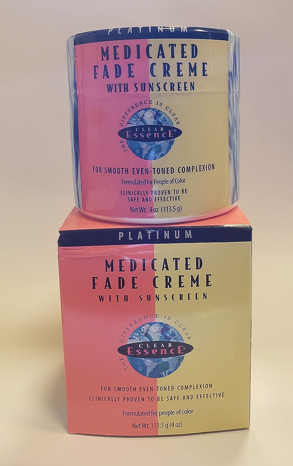Clear Essence Platinum Medicated Fade Creme with Sunscreen 4 oz
