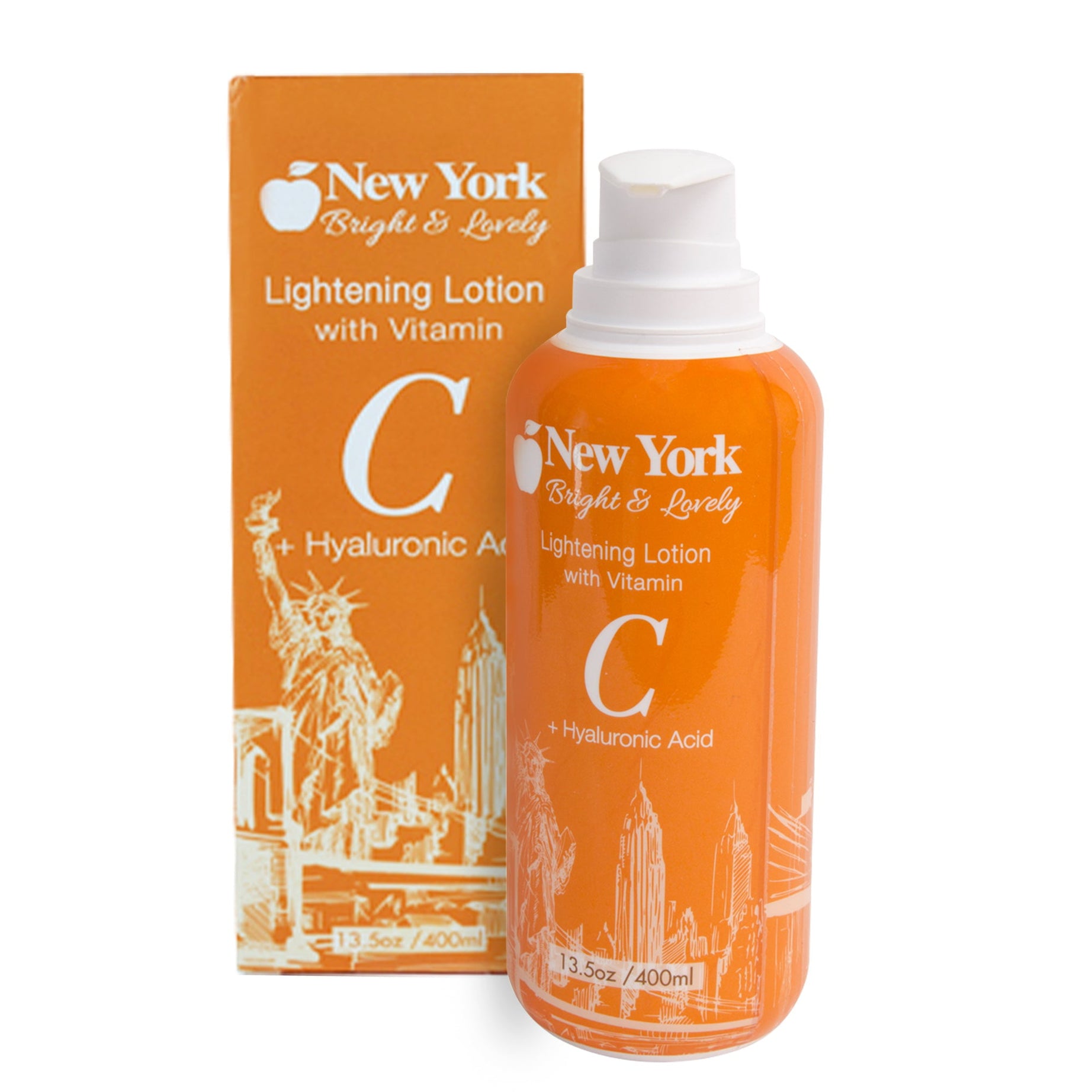 New York Bright & Lovely Lightening Lotion with Vitamin C and Hyaluronic Acid - 400ml/13.5oz
