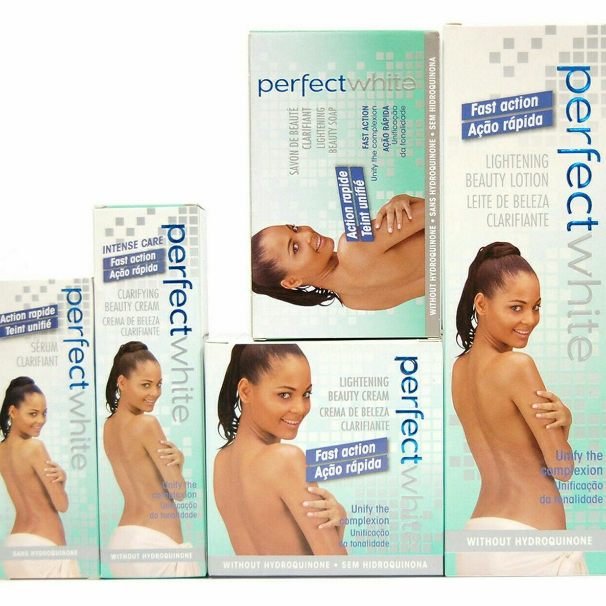Perfect White Beauty Set (Lotion, Cream, Soap, Creme Jar, Serum)
