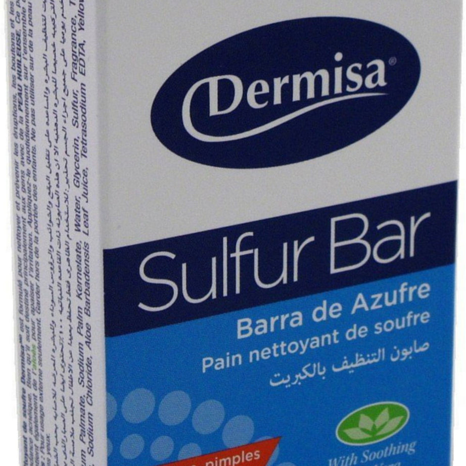Dermisa Sulfur facial Bar with Aloe Vera, 3.0 oz