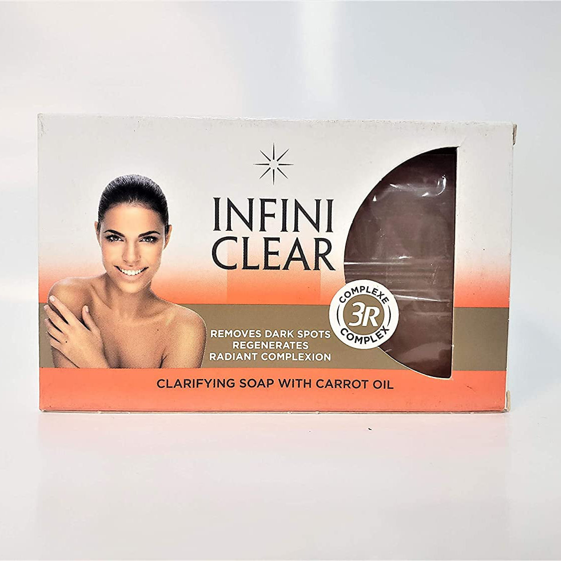 Infini Clear Soap 7oz with Carrot Oil. Removes Dark Spots - Regenerates - Radiant Complexion