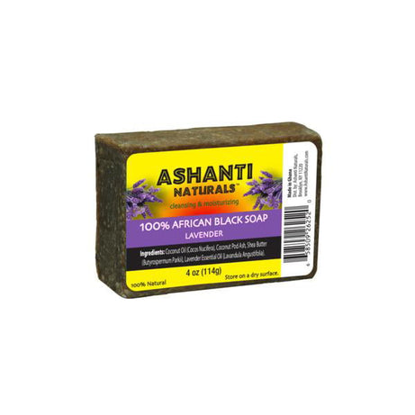 Ashanti Naturals 100% African Black Soap Bar - Lavender