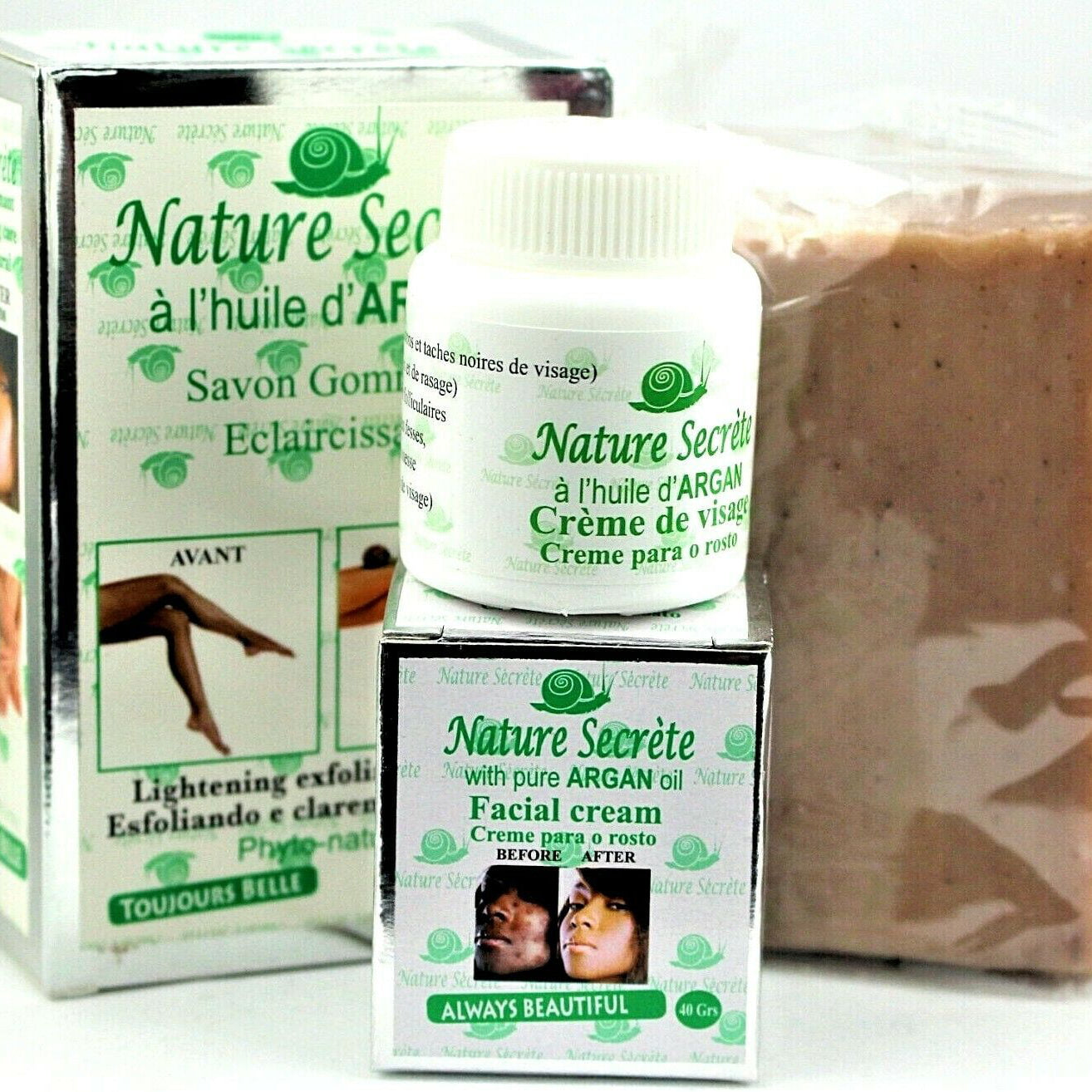 NATURE SECRET FACE CREAM with ARGAN OIL 40g and LARGE SOAP