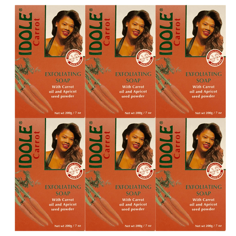 IDOLE Lightening Exfoliating Soap W/ Carrot Oil & Apricot Seed 200g (Pack of 6)